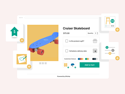 Illustration's for Giftship's Shopify App Listing Page