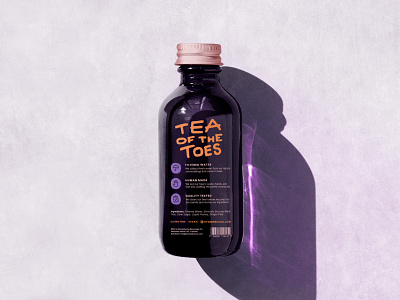 Stompbucha Bottle Design (Back) beverage feet foot illustration kombucha label design packaging design stomp tea
