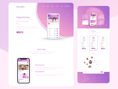 Beauty Salon Apps Landing page apps clean design ios ui user experience designer user experience ux user interface design ux