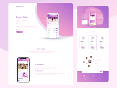 Beauty Salon Apps Landing page