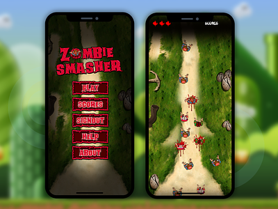 Zombie Smasher-2d-Games app apps character design games games design icon illustration ios login logo ui user experience user experience design user experience designer user experience ux user interface design ux vector zombie smasher 2d games