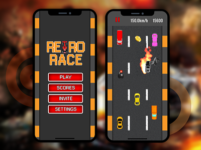 Retro Race Mobile Games 2d games car game car games games design race games retro race mobile games user experience designer user interface design