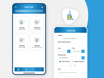 Cleaning service App apps clean cleaning service cleaning ui ios ui user experience designer user experience ux user interface design ux