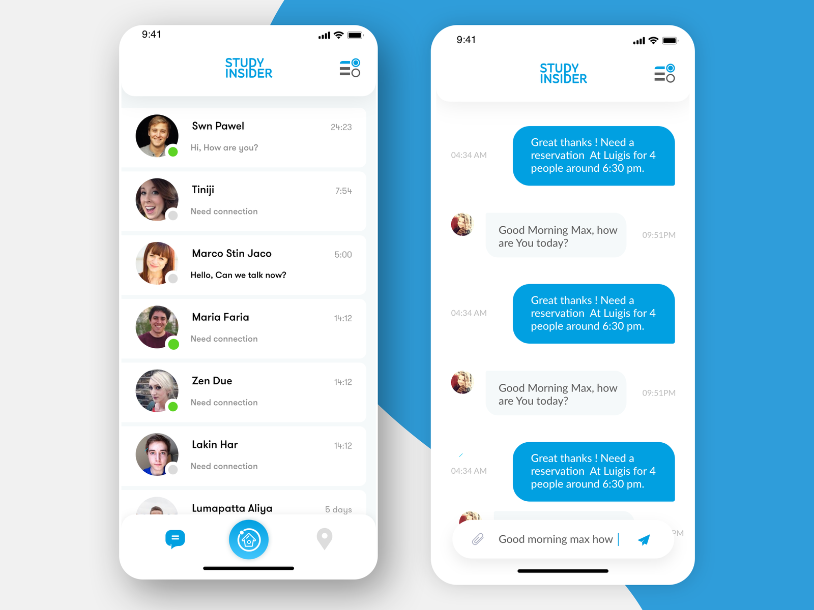 Chat Application UI Design.