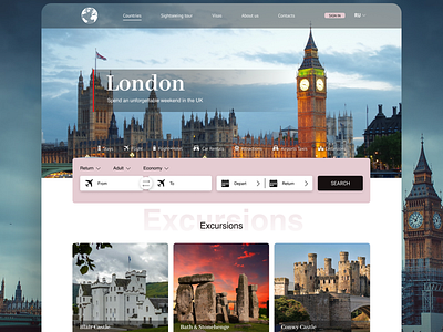 The website for the selection of tours around the world