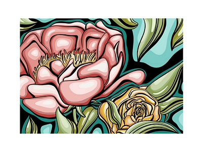 Peonies flowers illustration illustrator peonies peony vector art vector flowers vector peonies