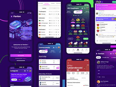 FANION - Making Fantasy Football more social app beautiful design entertainment fantasy football fun game gaming mobile soccer social sports ui