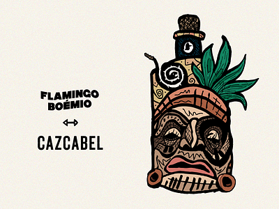 Illustration for Flamingo Boémio x Cazcabel branding graphic design illustration vector