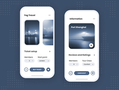 Fog Tour Application 🌌 app design dribbble minimal mobile travel ui ux uxui web website