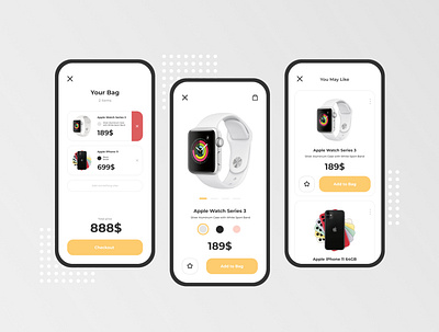 E-Market Design app design minimal mobile shop ui ux uxui web website