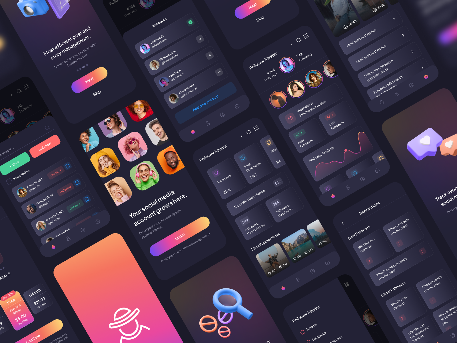 Follower Master UI by Mert Ozturk on Dribbble