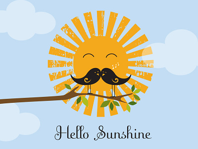 Hello Sunshine birds illustration sun sunshine