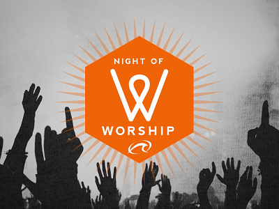 Night of Worship branding church graphic logo orange worship