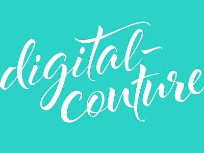 digital-couture branding hand lettering logo script teal