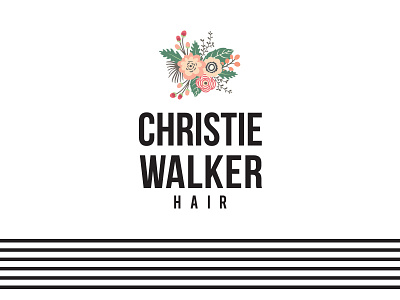 Christie Walker Hair Logo Design branding design florals illustration logo