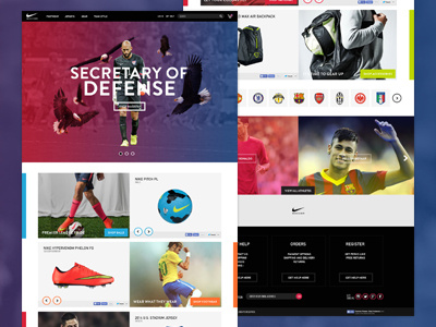 "Nike" Soccer Homepage design flat football homepage interface landing nike soccer ui usa web website