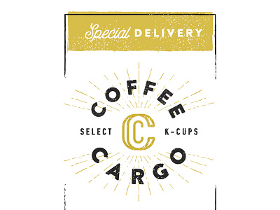 Coffee Cargo Label branding cargo coffee design identity label lockup logo monogram script subscription texture