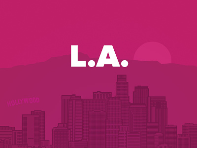 Los Angeles agency california city design huge la linework losangeles mountain outline pink skyline