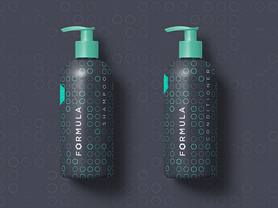 Formula bottle conditioner design dieline package pattern pump shampoo