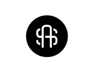 As Monogram as black circle design letterform monogram