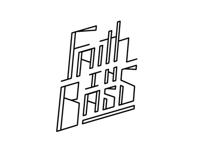 Faith in Bass bass bw faith hand lines logo thin type typography