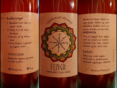 Fengr bottle label branding chai fengr logo logo design print print design product product design syrup vector