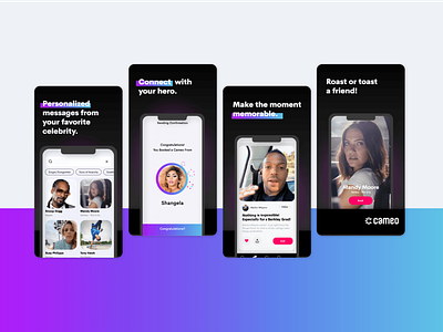 Cameo App Store Screen Shots app design ui ux