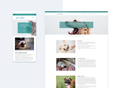 Woof + Whiskers Resort branding design icon logo website