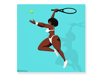 The big serve athleticgirl curvy curvygirl girlathlete illustration procreate serve tennis tennisgirl