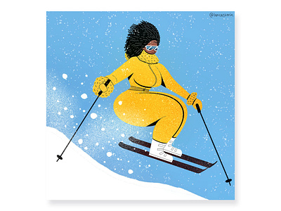 Ski Girl athleticgirl curvy curvygirl illustration powder procreate ski skiing skis snow snowsuit
