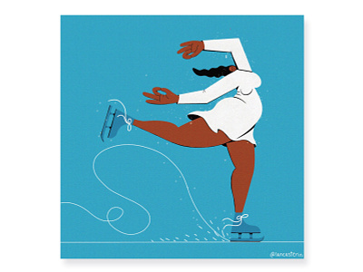 Full Figure Skater athleticgirl curvy curvygirl figureskater figureskating iceskater iceskating illustration procreate