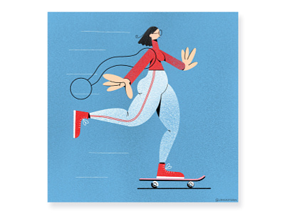 Sk8r Grl athleticgirl curvy curvygirl illustration procreate sk8r skater skatergirl zoom