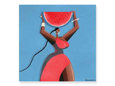 Do the watermelon crawl braids curvy curvygirl illustration procreate watermelon