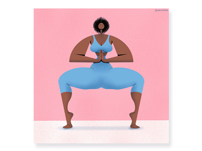 Goddess Pose athleticgirl curvy curvygirl flexible goddesspose illustration procreate yoga