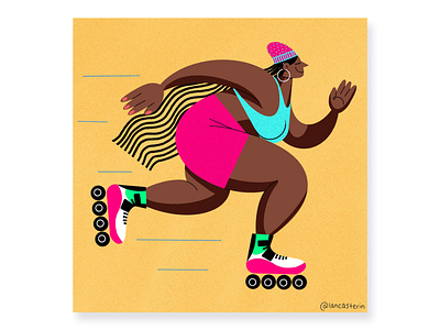 Rocket Girl athleticgirl curvy curvygirl illustration procreate rocketgirl rollerblades rollerblading skatergirl
