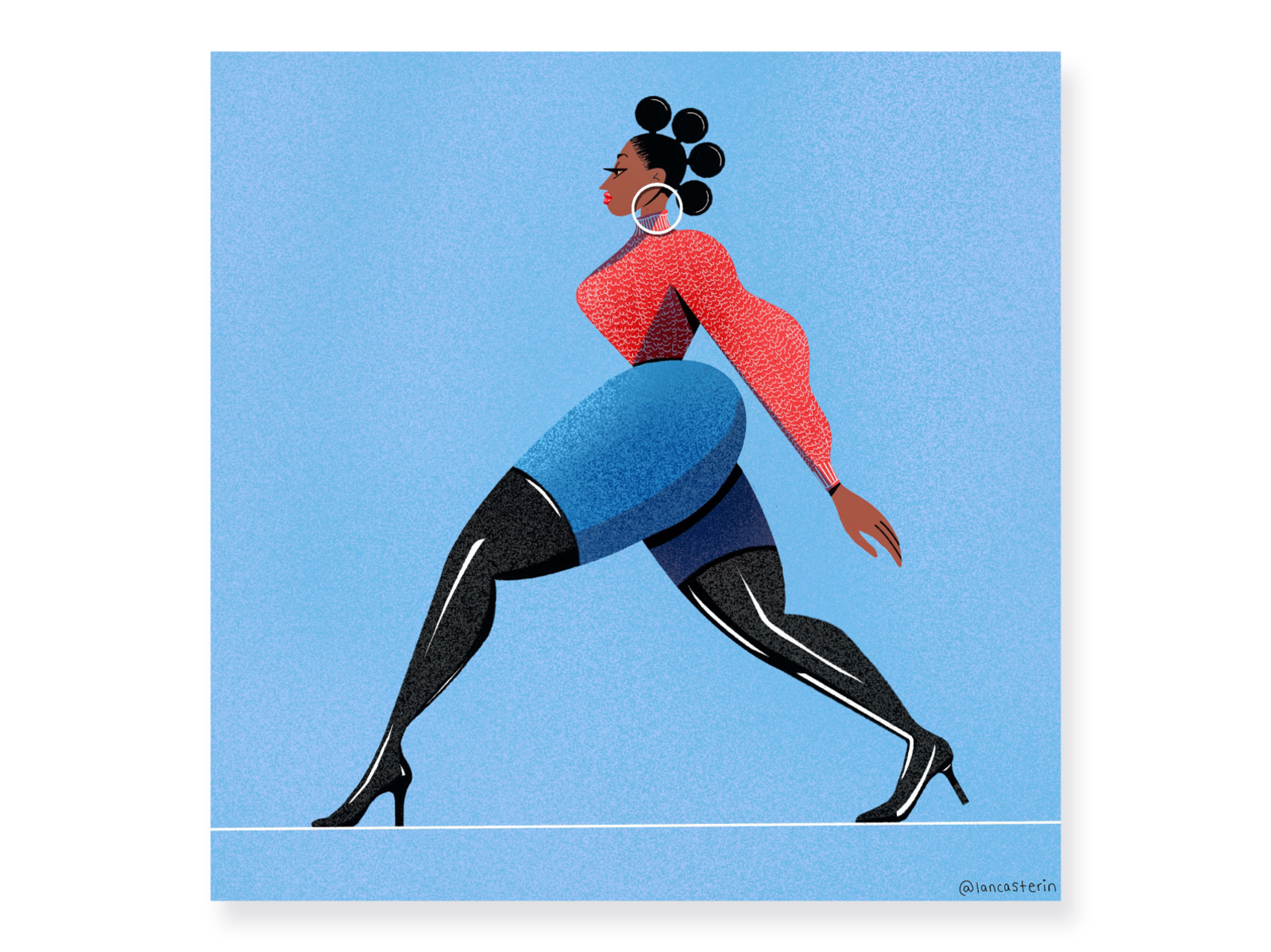 Struttin' into Saturday attitude confidence curvy curvygirl fashionillustration illustration leatherboots procreate strut strutting walk