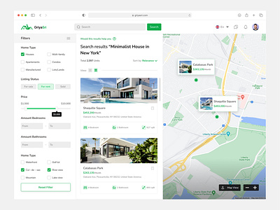 GriyaSri - Real Estate Finder apartement architecture building dashboard dashboard website design house minimalist minimalist popular real estate real estate finder saas ui uidesign uiux web application web design