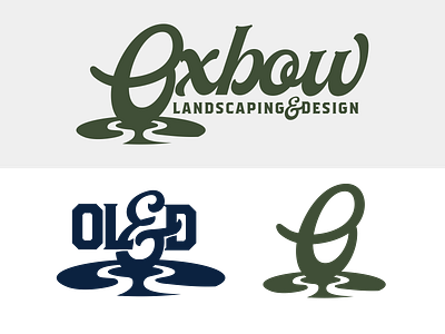 OL&D branding hardscaping identity landscaping logo oxbow river swtl swtldesignco wordmark