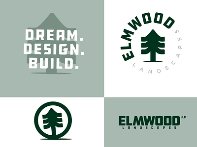 Elmwood Drib 02 branding build hardscapes identity illustration landscaping logo logomark swtl swtldesignco trees wordmark