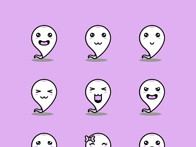 Cute Little Ghost Emoticon branding cute design emote emoticon emotion ghost icon illustration vector