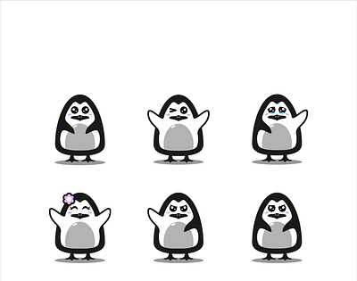 Cute Penguins Emoticon branding cute design emote emoticon emotion icon illustration penguins snow vector