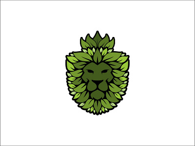 lionleaf beauty branding cute design emote emoticon emotion green health icon leaf lion logo vector