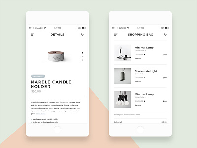 FRNT7 - Products app clean design flat interface ios iphone material minimalistic mobile ui ux