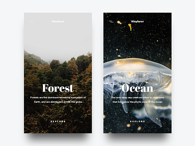 Explore the World app explore ios minimal nature ocean reading sleek tree ui ux water