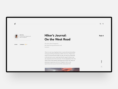 Hiker's Journal - Travel agency blog design interface minimal travel ui ux vocation web website