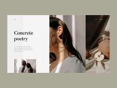 Concrete Poetry, Microsite clean fashion interface microsite minimal shop ui ux web website