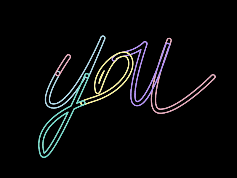 i ♥ u after effects animated font animated gif calligraphy gif lettering love neon pastel shape layers shapes summer