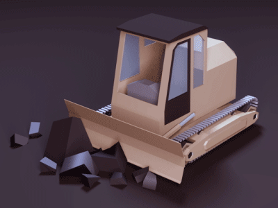 tiny bulldozer animated gif bulldozer cinema 4d gif vehicle