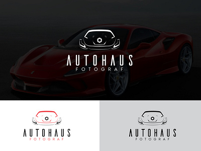 Autohaus black logo car car logo car photography colorful dribbble ferrari ferrari photography graphicdesign illustration logo logo design photography branding photography logo red and black redhead vector