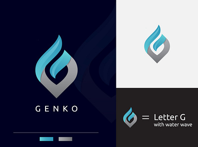 Genko blue logo branding branding design colorful dribbble g letter gradient logo graphicdesign icon illustration letter logo letter logo design logo logodesign logotype modern logo professional logo vector water logo wave logo